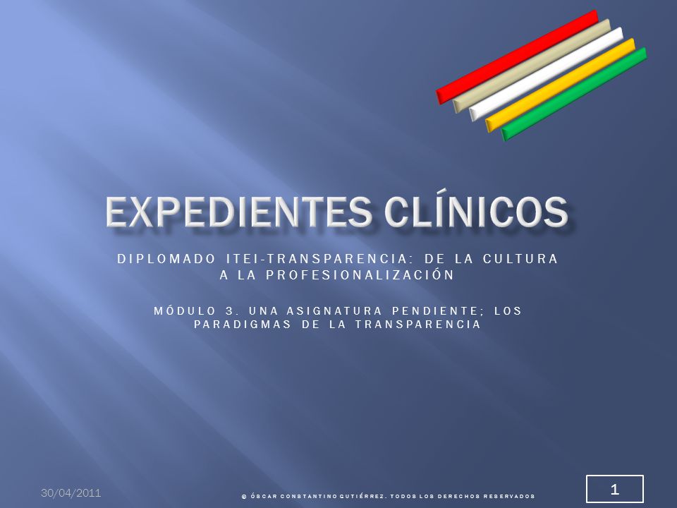 Expedientes clínicos Diplomado itei-Transparencia: de la cultura a la profesionalización.