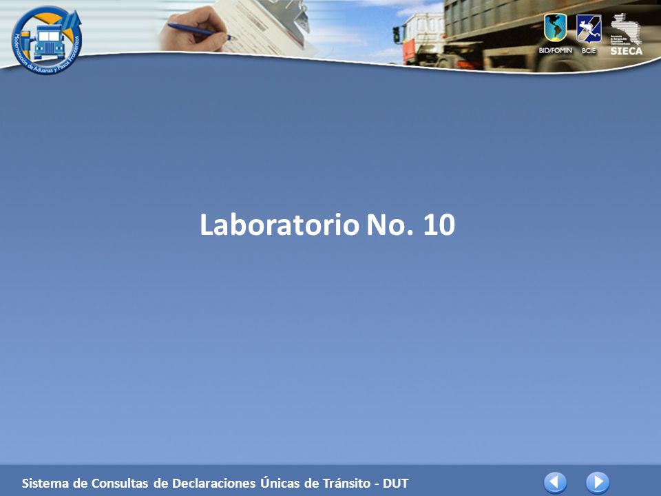 Laboratorio No. 10 Sistema de Consultas de Declaraciones Únicas de Tránsito - DUT