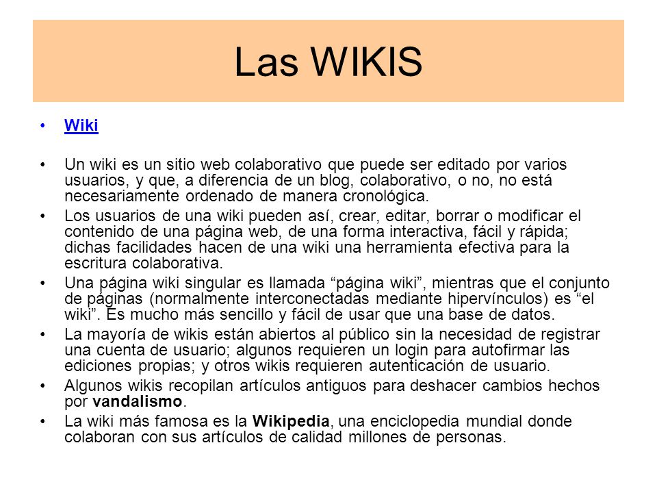 Las WIKIS Wiki.