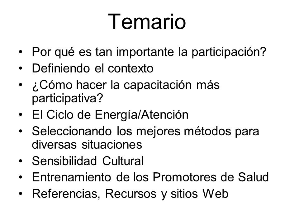 Temario Por qué es tan importante la participación