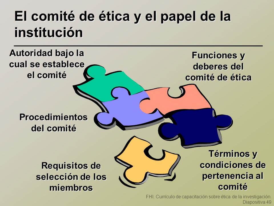 El comité de ética y el papel de la institución