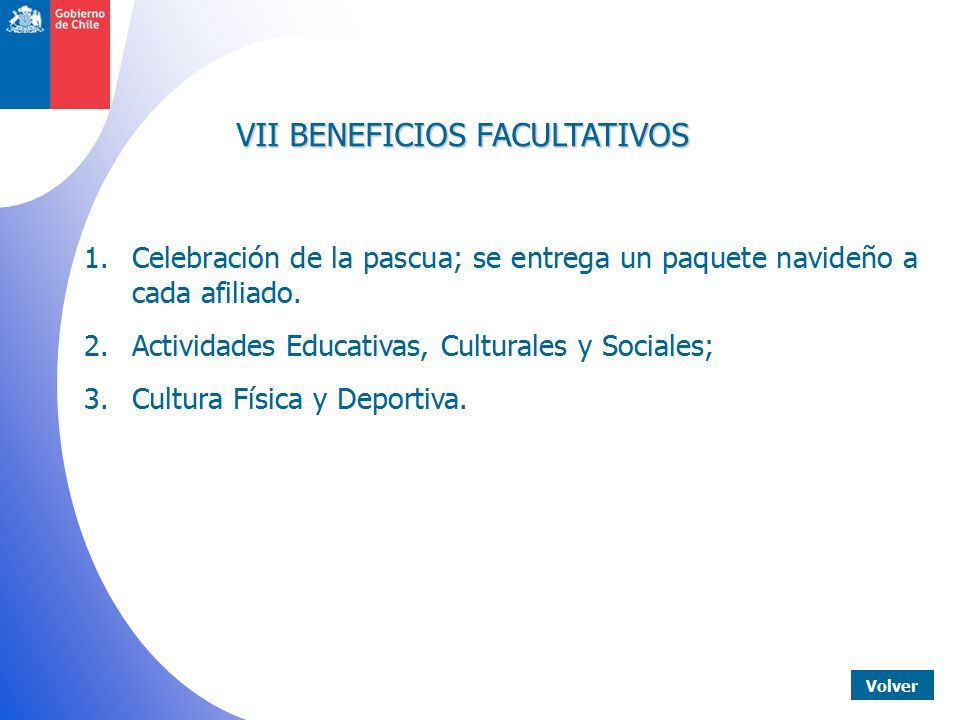 VII BENEFICIOS FACULTATIVOS