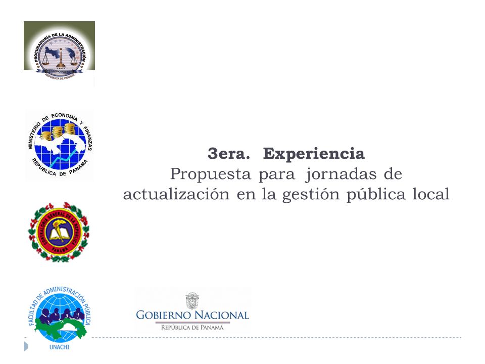 3era. Experiencia Propuesta para jornadas de actualización en la gestión pública local