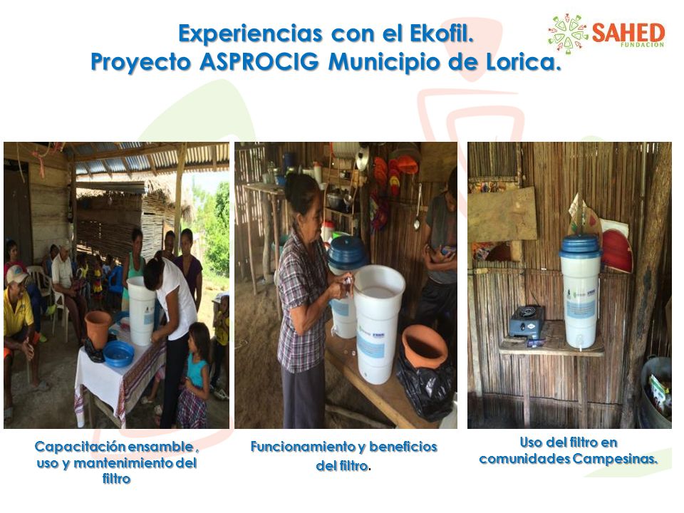 Experiencias con el Ekofil. Proyecto ASPROCIG Municipio de Lorica.