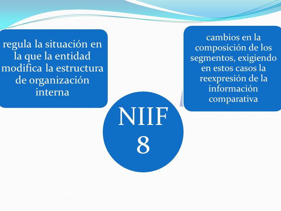NIIF 8 regula la situación en la que la entidad modifica la estructura de organización interna.