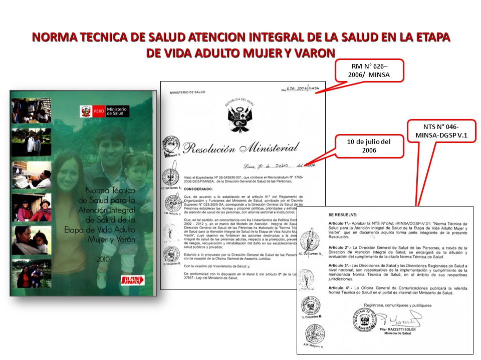 NORMA TECNICA DE SALUD ATENCION INTEGRAL DE LA SALUD EN LA ETAPA DE VIDA ADULTO MUJER Y VARON