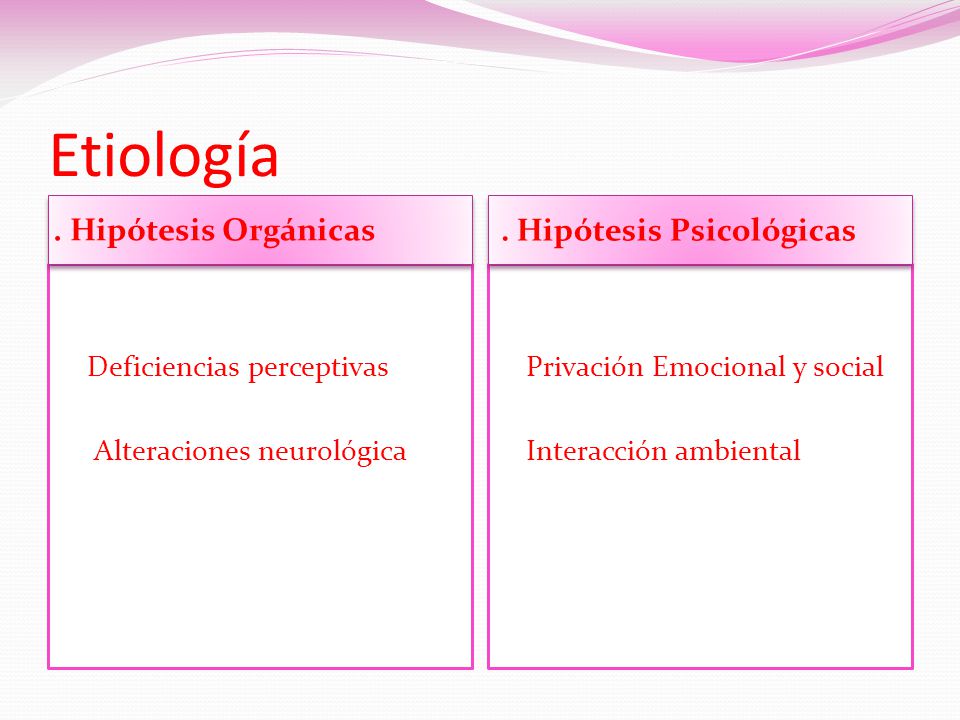 Etiología . Hipótesis Orgánicas . Hipótesis Psicológicas