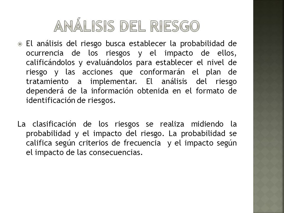 Análisis del riesgo