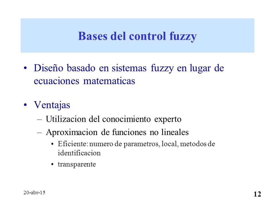 Bases del control fuzzy