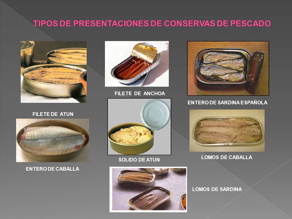 TIPOS DE PRESENTACIONES DE CONSERVAS DE PESCADO