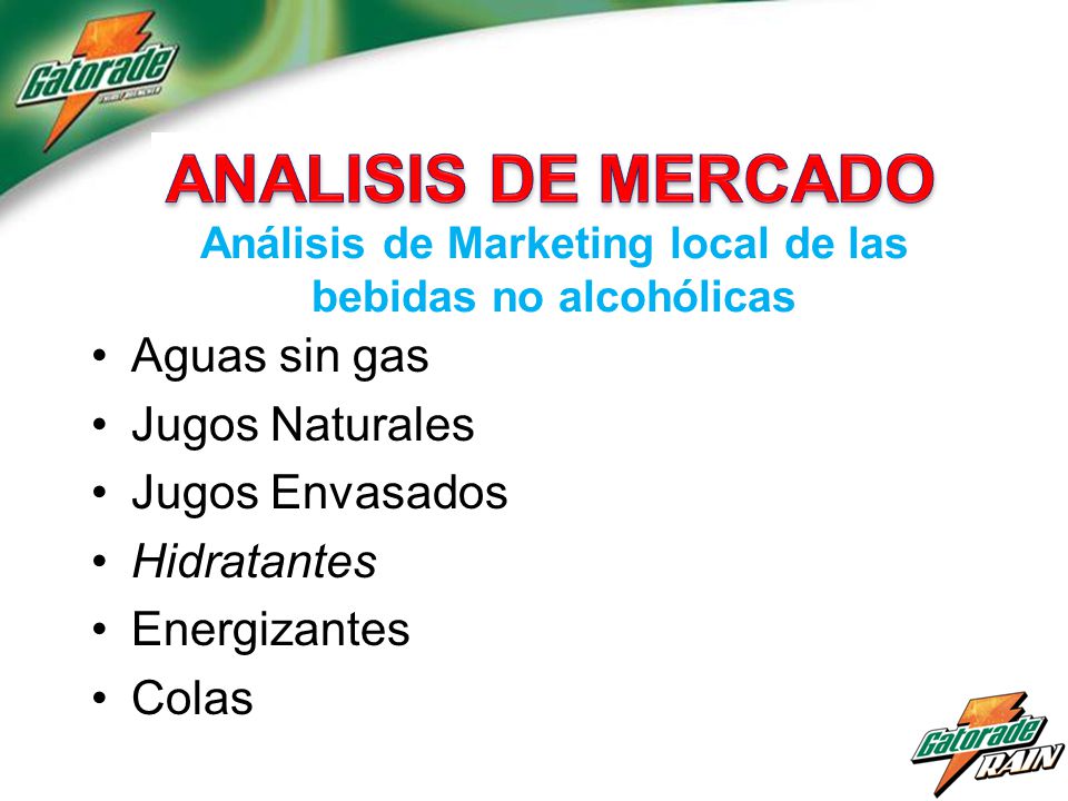 Análisis de Marketing local de las bebidas no alcohólicas