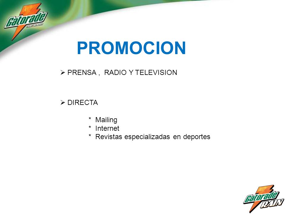 PROMOCION PRENSA , RADIO Y TELEVISION DIRECTA * Mailing * Internet