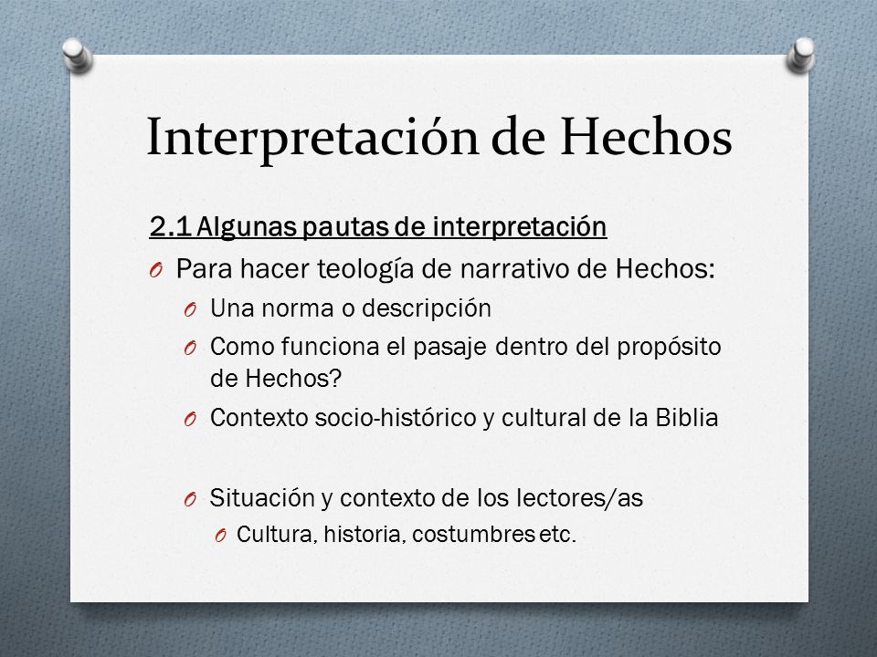 Interpretación de Hechos