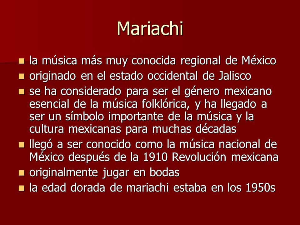 Mariachi la música más muy conocida regional de México