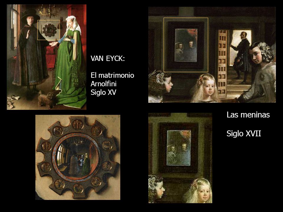 VAN EYCK: El matrimonio Arnolfini Siglo XV Las meninas Siglo XVII