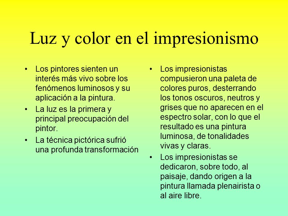 Luz y color en el impresionismo