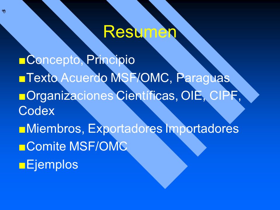 Resumen Concepto, Principio Texto Acuerdo MSF/OMC, Paraguas