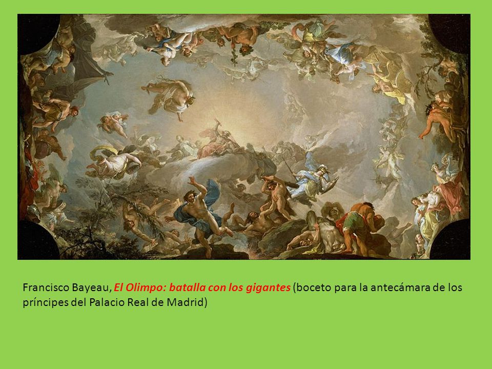 Francisco Bayeau, El Olimpo: batalla con los gigantes (boceto para la antecámara de los príncipes del Palacio Real de Madrid)