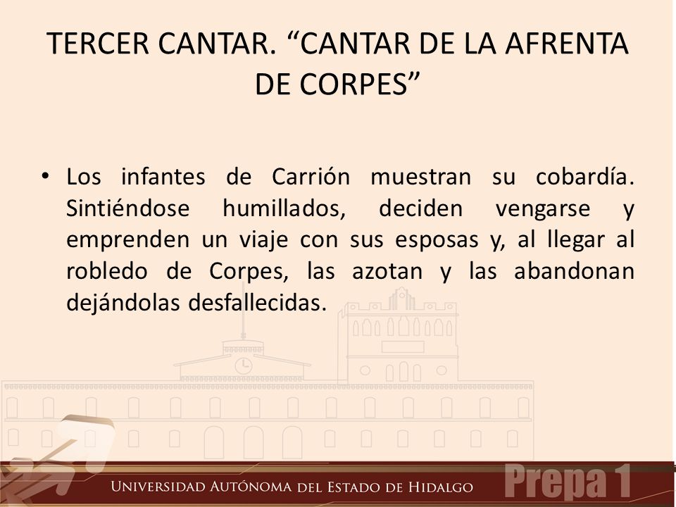 TERCER CANTAR. CANTAR DE LA AFRENTA DE CORPES