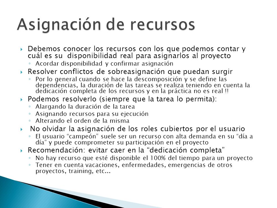 Asignación de recursos