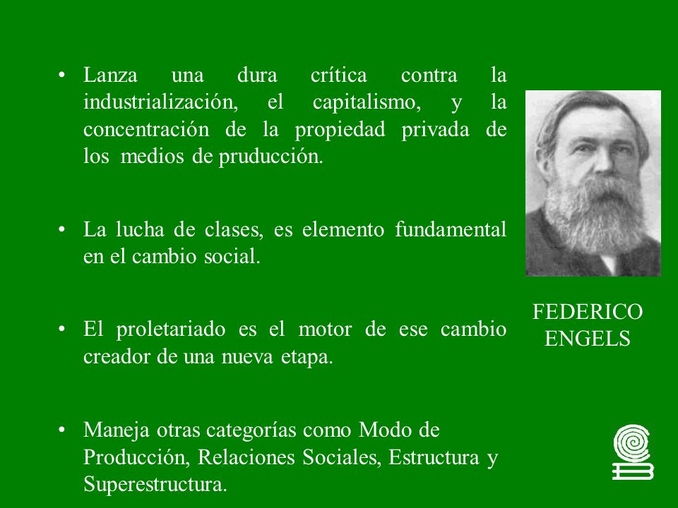 Lanza una dura crítica contra la industrialización, el capitalismo, y la concentración de la propiedad privada de los medios de pruducción.