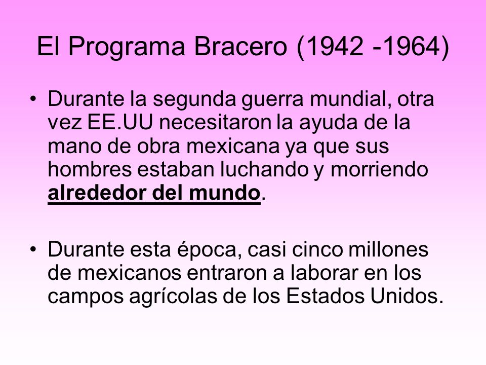 El Programa Bracero ( )