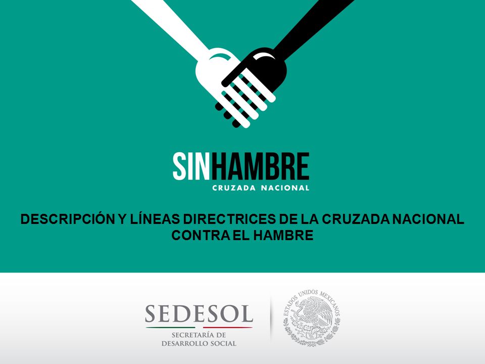 DESCRIPCIÓN Y LÍNEAS DIRECTRICES DE LA CRUZADA NACIONAL CONTRA EL HAMBRE