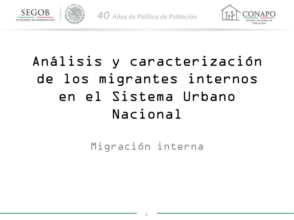 Análisis y caracterización de los migrantes internos en el Sistema Urbano Nacional