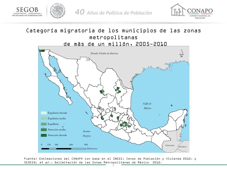 Categoría migratoria de los municipios de las zonas metropolitanas