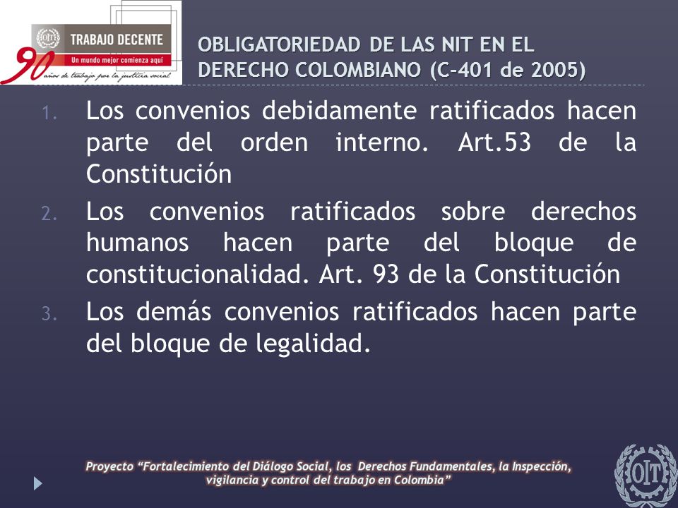 OBLIGATORIEDAD DE LAS NIT EN EL DERECHO COLOMBIANO (C-401 de 2005)