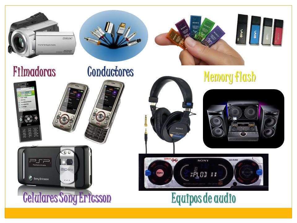 Filmadoras Conductores Memory flash Celulares Sony Ericsson Equipos de audio