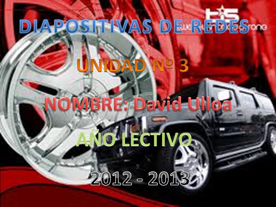DIAPOSITIVAS DE REDES UNIDAD Nº 3 NOMBRE: David Ulloa AÑO LECTIVO