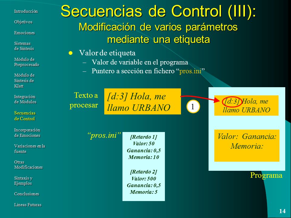 Secuencias de Control (III): Modificación de varios parámetros mediante una etiqueta