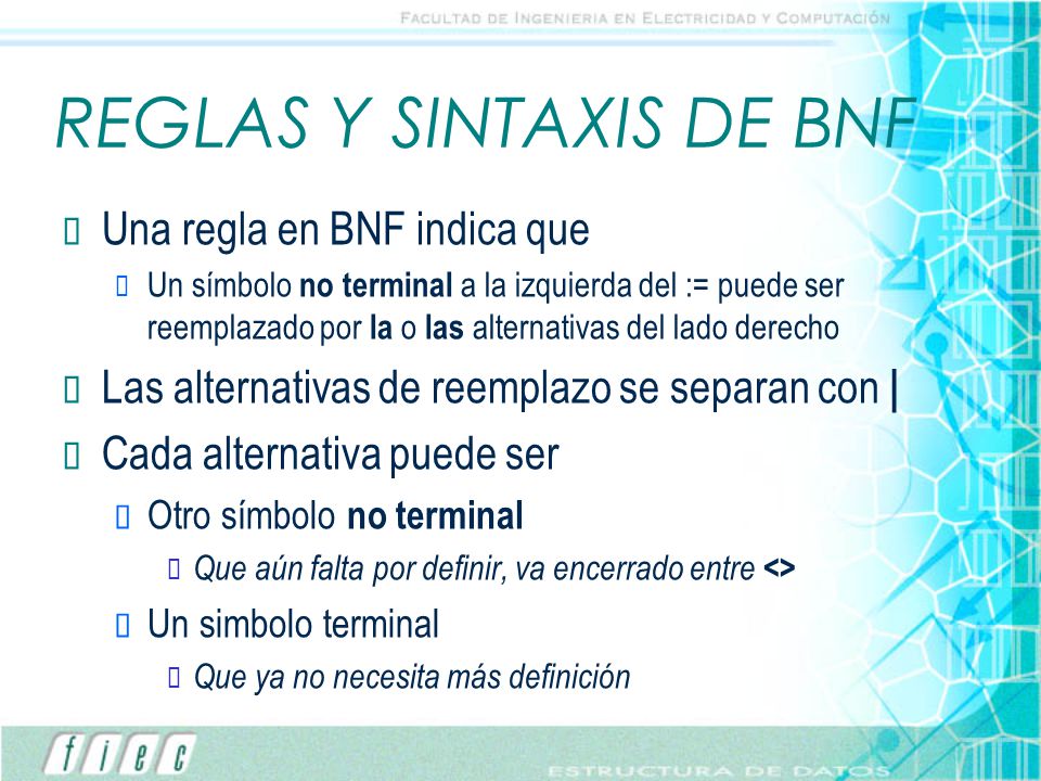 REGLAS Y SINTAXIS DE BNF