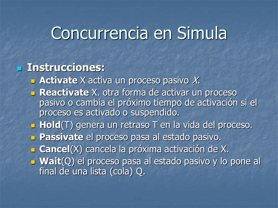 Concurrencia en Simula