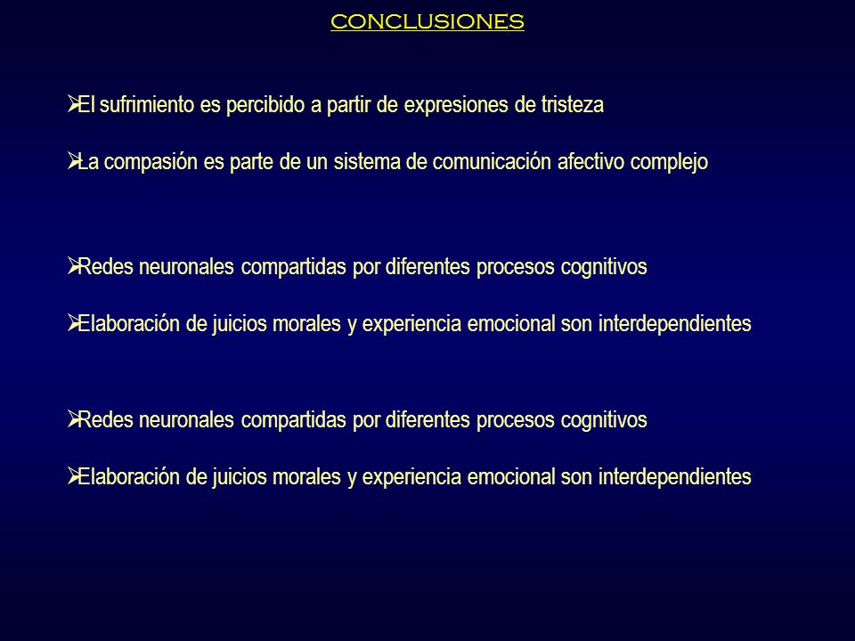 El sufrimiento es percibido a partir de expresiones de tristeza