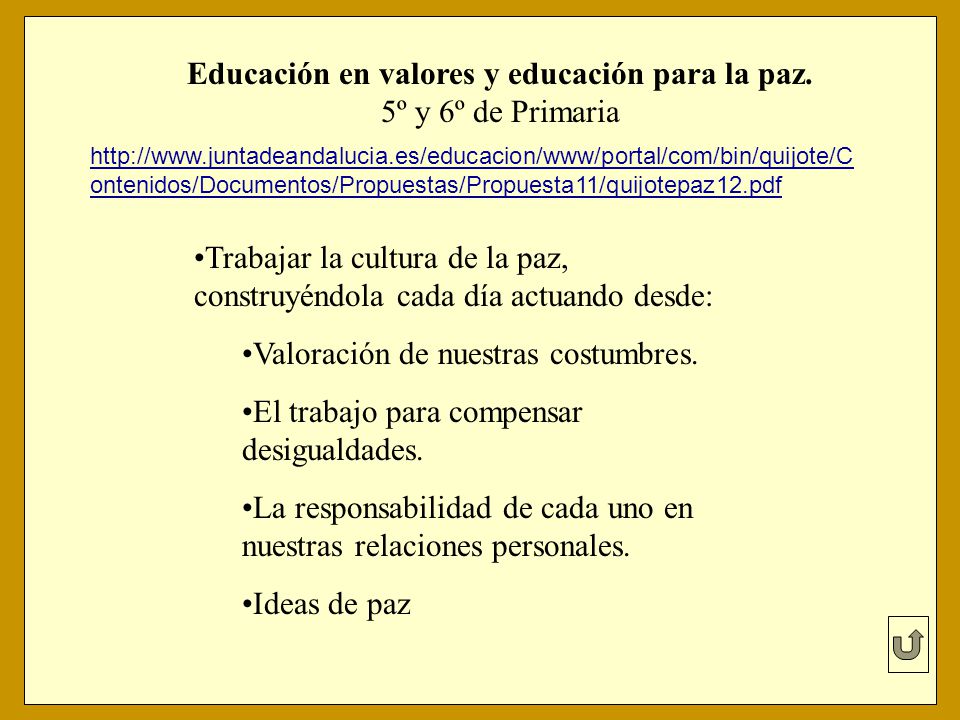 Educación en valores y educación para la paz. 5º y 6º de Primaria