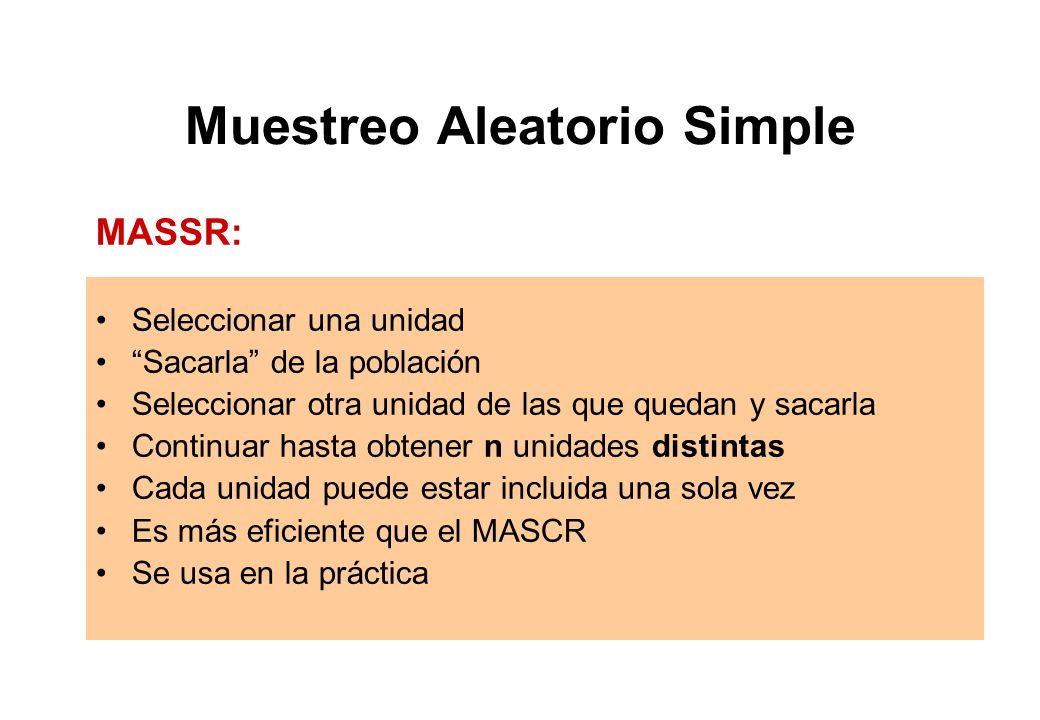 Muestreo Aleatorio Simple