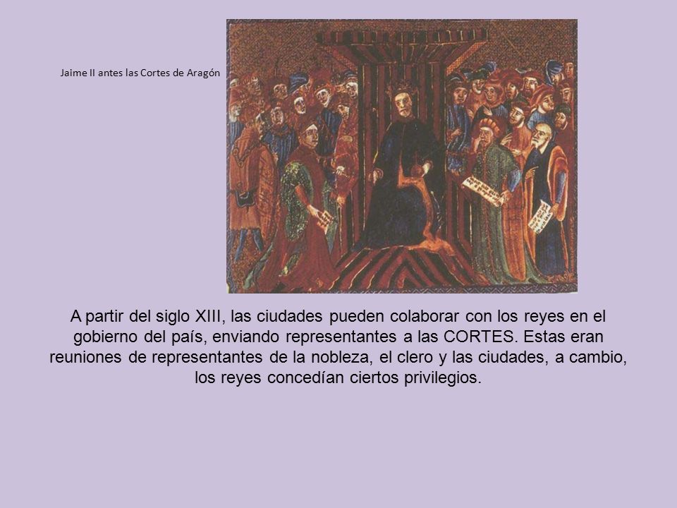 Jaime II antes las Cortes de Aragón