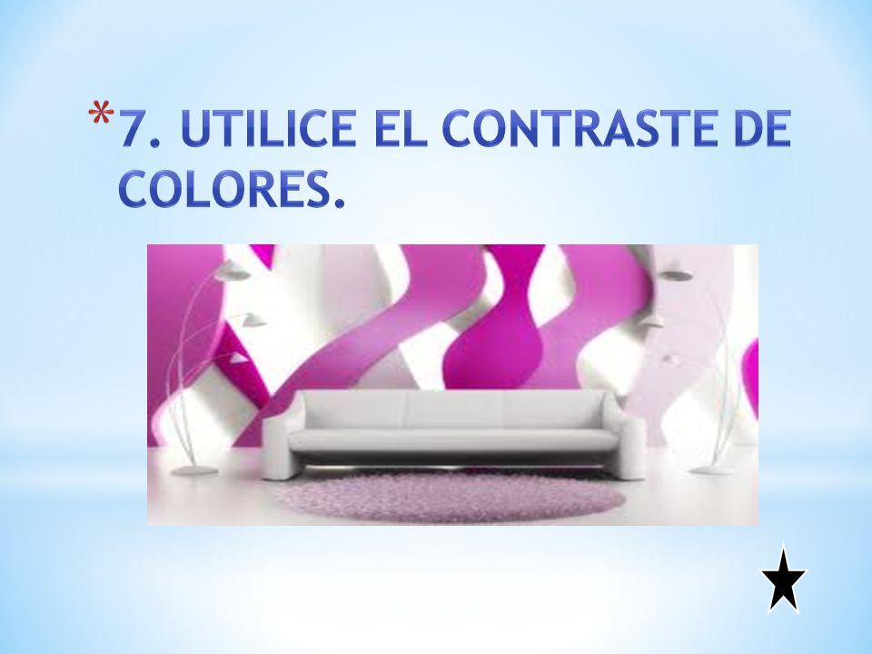 7. Utilice el contraste de colores.