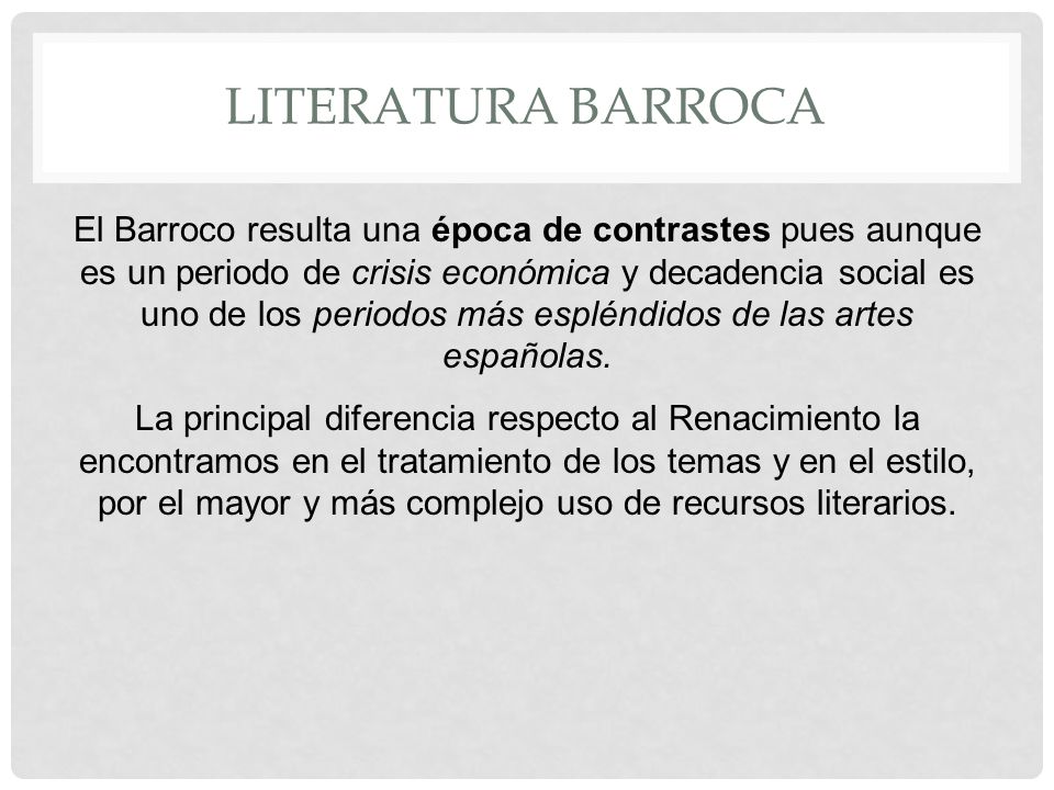 LITERATURA BARROCA