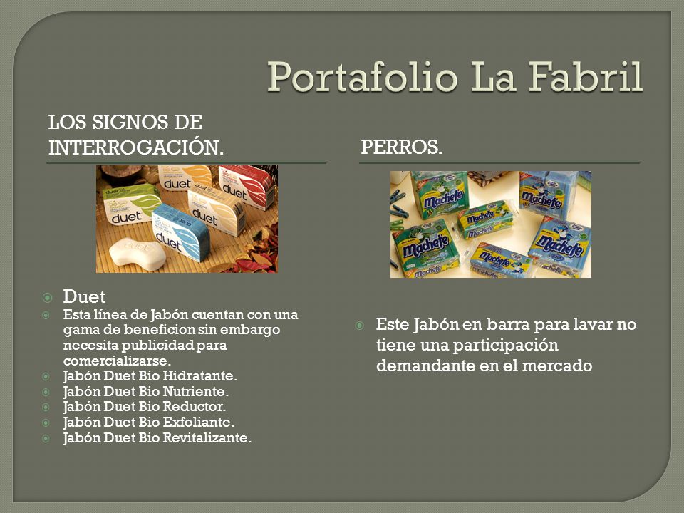 Portafolio La Fabril Los signos de Interrogación. Perros. Duet