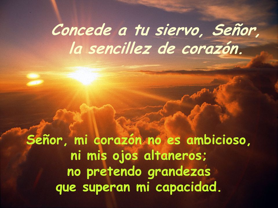 Concede a tu siervo, Señor, Señor, mi corazón no es ambicioso,