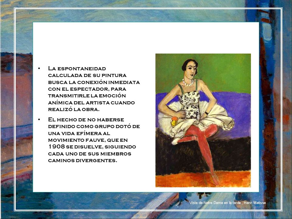 La espontaneidad calculada de su pintura busca la conexión inmediata con el espectador, para transmitirle la emoción anímica del artista cuando realizó la obra.