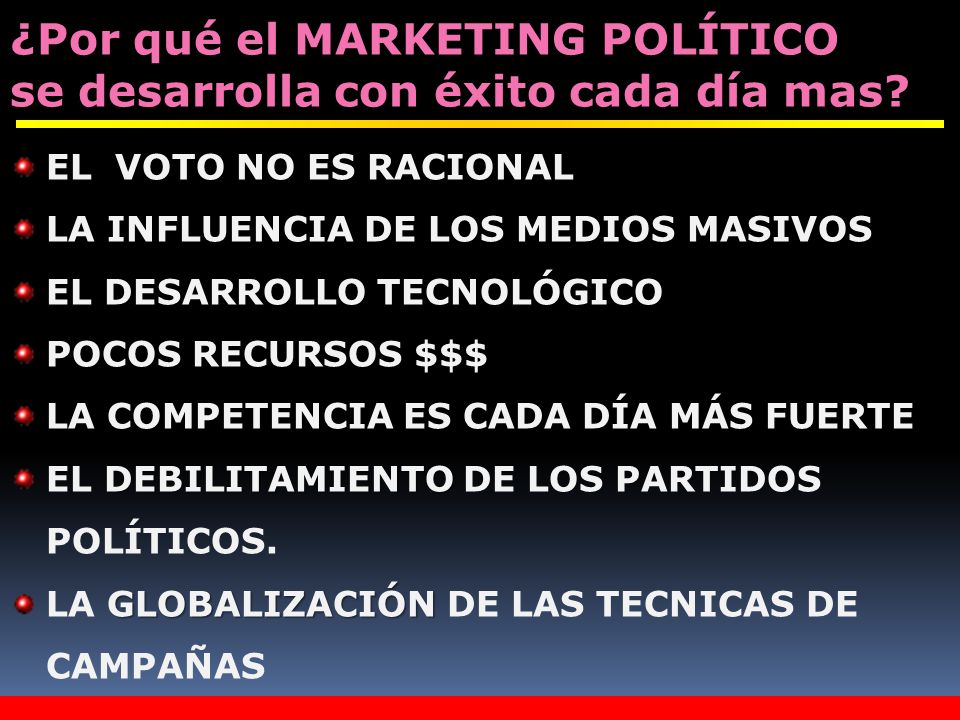 ¿Por qué el MARKETING POLÍTICO se desarrolla con éxito cada día mas
