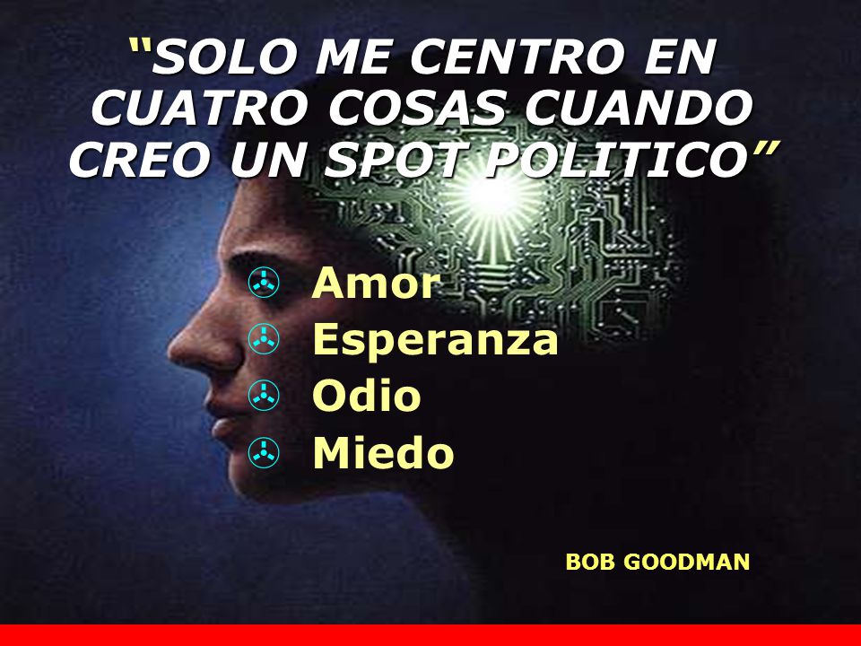 SOLO ME CENTRO EN CUATRO COSAS CUANDO CREO UN SPOT POLITICO