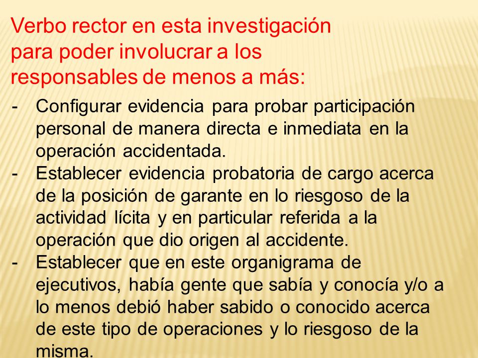 Verbo rector en esta investigación para poder involucrar a los