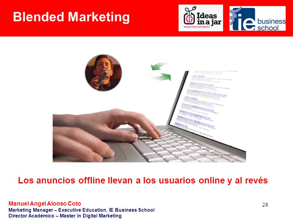 Blended Marketing Los anuncios offline llevan a los usuarios online y al revés.