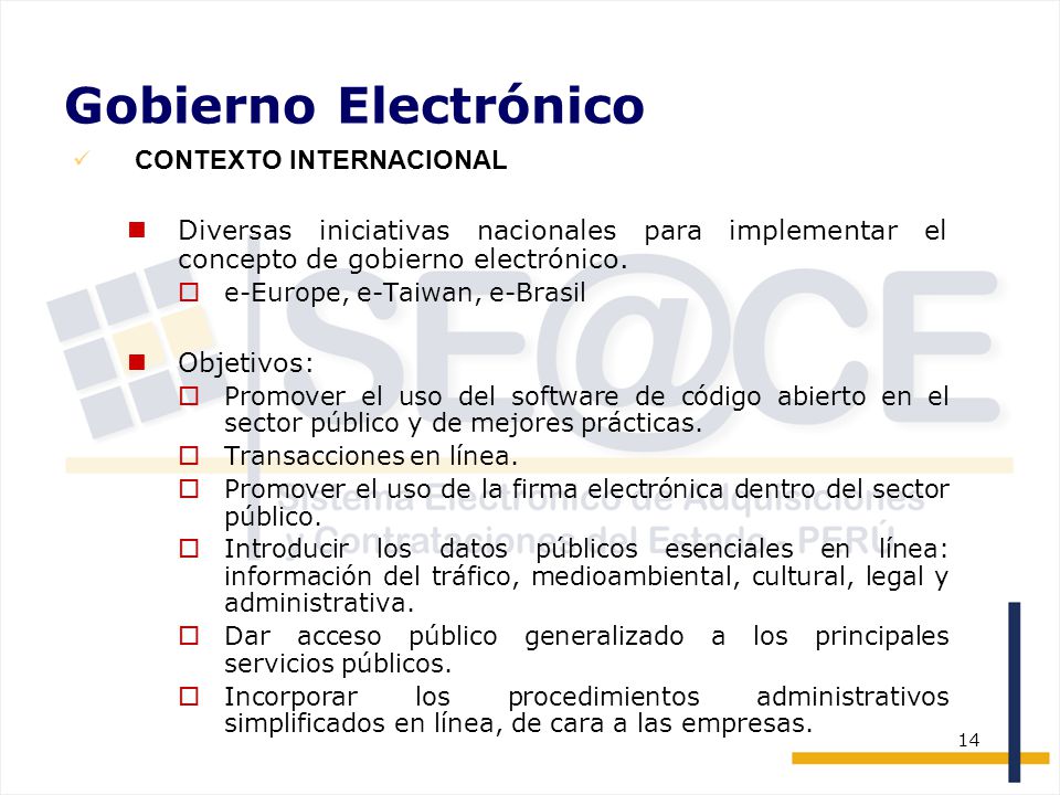 Gobierno Electrónico CONTEXTO INTERNACIONAL. Diversas iniciativas nacionales para implementar el concepto de gobierno electrónico.