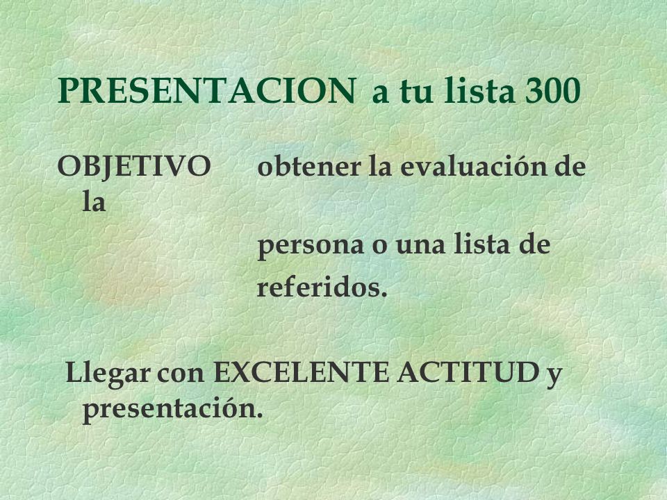 PRESENTACION a tu lista 300
